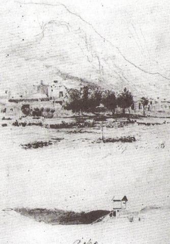 Гори. Общий вид. 1850.Карандаш