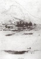 Гори. Общий вид. 1850.Карандаш